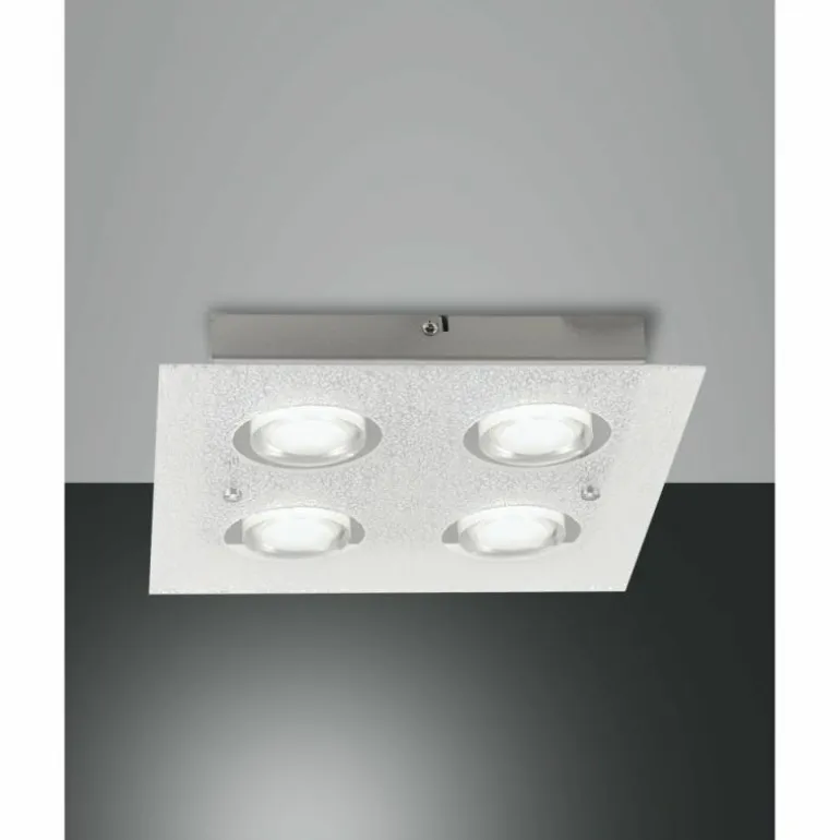 Plafonnier Fabas Luce Bali LED Argenté, 4 lumières
