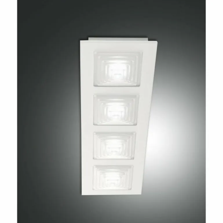 Plafonnier Fabas Luce Formia LED Blanc, 4 lumières