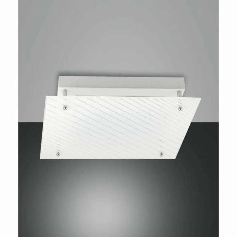 Plafonnier Fabas Luce Plisset LED Blanc, 1 lumière