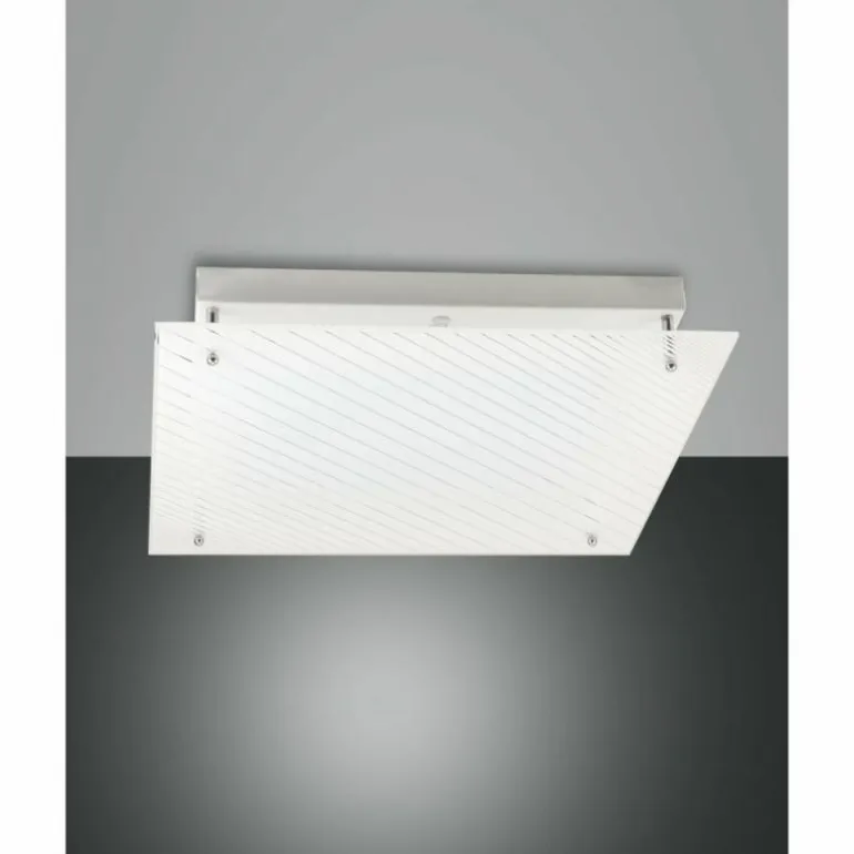Plafonnier Fabas Luce Plisset LED Blanc, 1 lumière