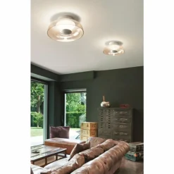 Plafonnier Fabas Luce Vintage LED Aluminium, Blanc, 1 lumière
