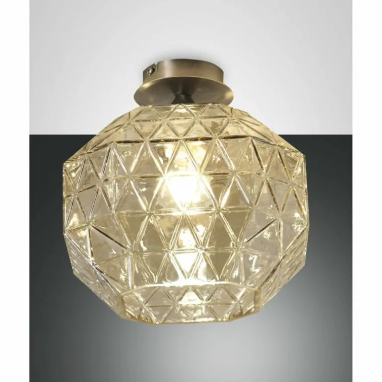 Plafonnier Fabas Luce Wai Nickel brillant, 1 lumière