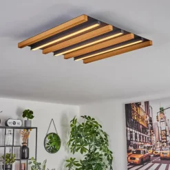 Plafonnier Favorina LED Écru, Noir, 1 lumière, Télécommandes