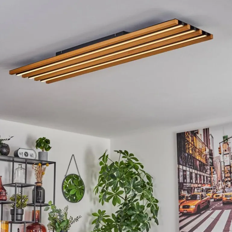 Plafonnier Favorina LED Écru, Noir, 1 lumière, Télécommandes