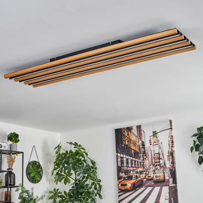 Plafonnier Favorina LED Écru, Noir, 1 lumière, Télécommandes