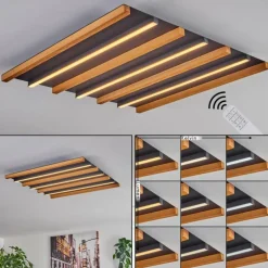 Plafonnier Favorina LED Écru, Noir, 1 lumière, Télécommandes