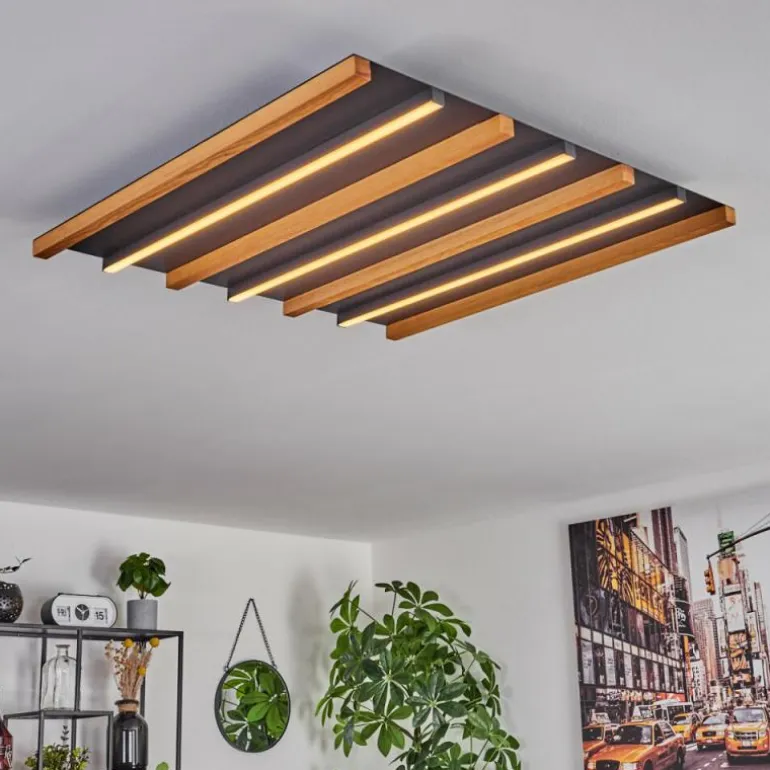 Plafonnier Favorina LED Écru, Noir, 1 lumière, Télécommandes