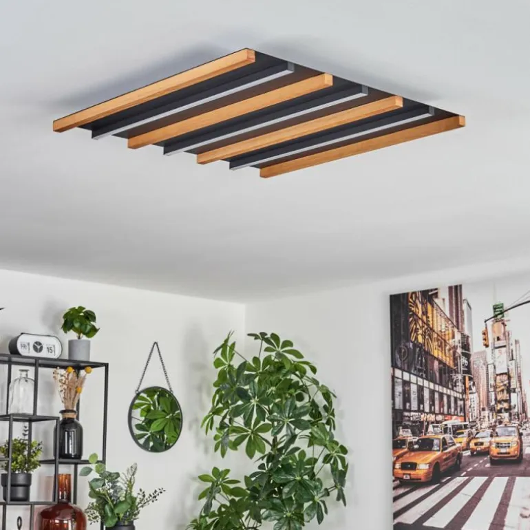 Plafonnier Favorina LED Écru, Noir, 1 lumière, Télécommandes