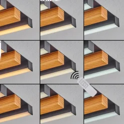 Plafonnier Favorina LED Écru, Noir, 1 lumière, Télécommandes