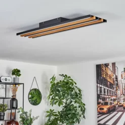 Plafonnier Favorina LED Écru, Noir, 1 lumière, Télécommandes