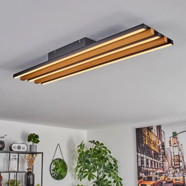 Plafonnier Favorina LED Écru, Noir, 1 lumière, Télécommandes
