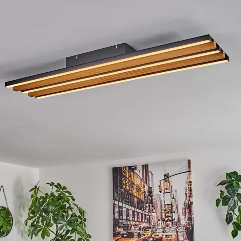 Plafonnier Favorina LED Écru, Noir, 1 lumière, Télécommandes