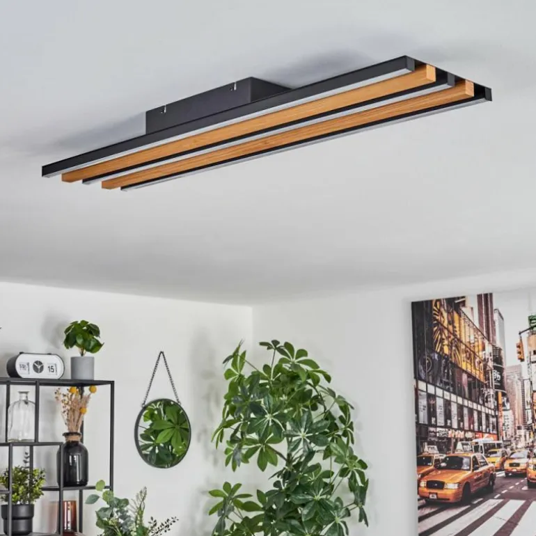 Plafonnier Favorina LED Écru, Noir, 1 lumière, Télécommandes