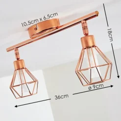 Plafonnier Ferrand LED Cuivre, 2 lumières