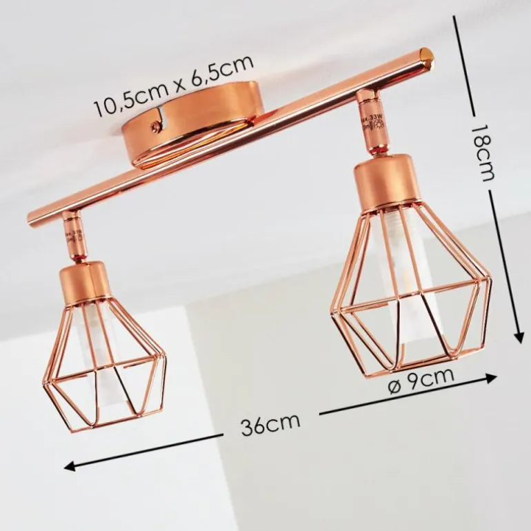 Plafonnier Ferrand LED Cuivre, 2 lumières
