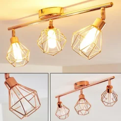 Plafonnier Ferrand LED Cuivre, 3 lumières
