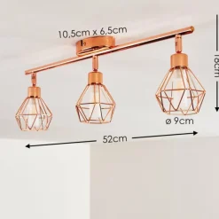 Plafonnier Ferrand LED Cuivre, 3 lumières