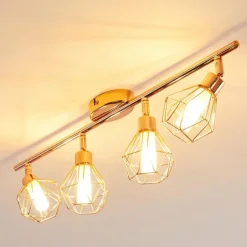Plafonnier Ferrand LED Cuivre, 4 lumières