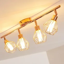 Plafonnier Ferrand LED Cuivre, 4 lumières