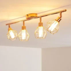 Plafonnier Ferrand LED Cuivre, 4 lumières