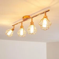 Plafonnier Ferrand LED Cuivre, 4 lumières