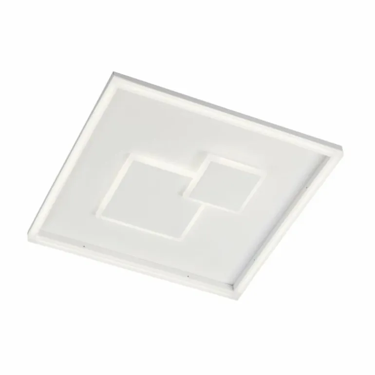 Plafonnier Fischer & Honsel Trey LED Blanc, 1 lumière, Télécommandes, Changeur de couleurs