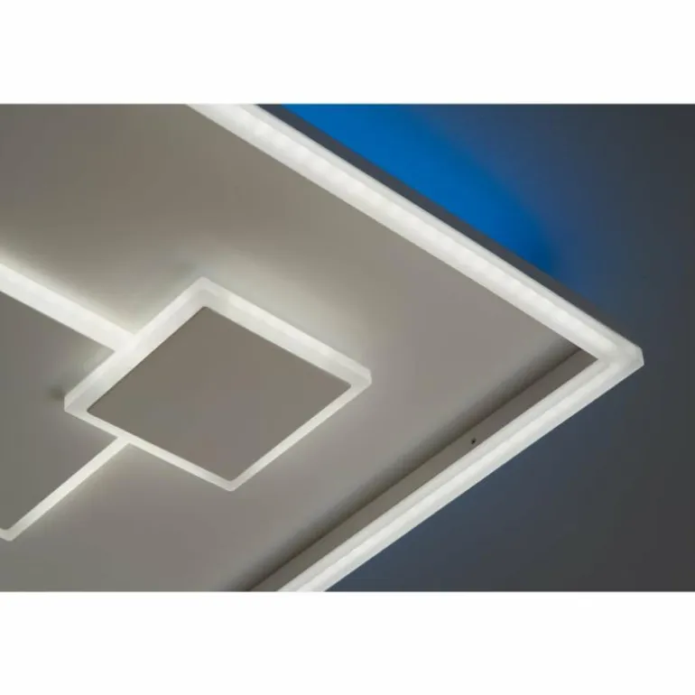 Plafonnier Fischer & Honsel Trey LED Blanc, 1 lumière, Télécommandes, Changeur de couleurs