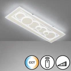 Plafonnier Fischer & Honsel Ratio LED Blanc, 1 lumière, Télécommandes