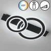 Plafonnier Fischer & Honsel Circle LED Noir, 1 lumière, Télécommandes