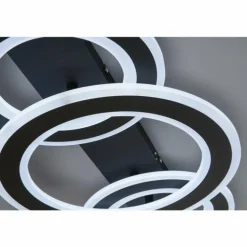 Plafonnier Fischer & Honsel Circle LED Noir, 1 lumière, Télécommandes