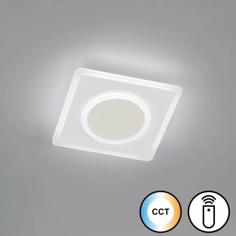 Plafonnier Fischer & Honsel Bisi LED Blanc, 1 lumière, Télécommandes