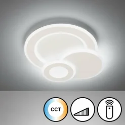 Plafonnier Fischer & Honsel Joster LED Blanc, 1 lumière, Télécommandes