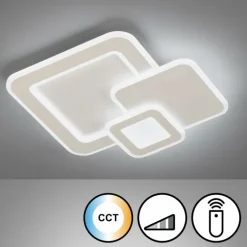 Plafonnier Fischer & Honsel Joster LED Blanc, 1 lumière, Télécommandes