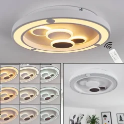 Plafonnier Fitili LED Blanc, 1 lumière, Télécommandes