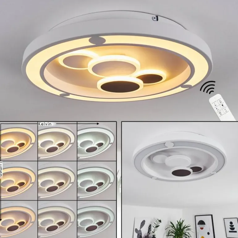 Plafonnier Fitili LED Blanc, 1 lumière, Télécommandes