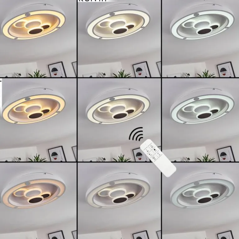 Plafonnier Fitili LED Blanc, 1 lumière, Télécommandes