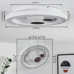 Plafonnier Fitili LED Blanc, 1 lumière, Télécommandes