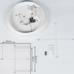 Plafonnier Fitili LED Blanc, 1 lumière, Télécommandes