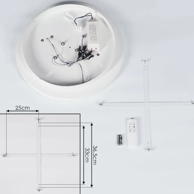 Plafonnier Fitili LED Blanc, 1 lumière, Télécommandes