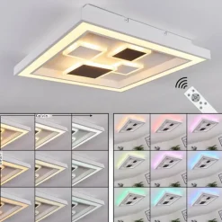 Plafonnier Fitili LED Noir, Blanc, 1 lumière, Télécommandes, Changeur de couleurs