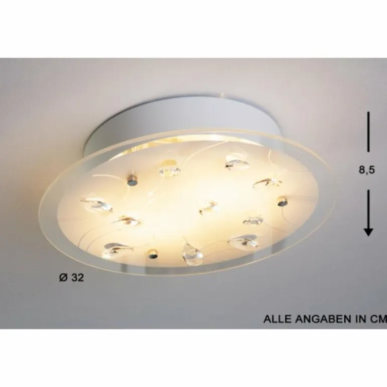 Plafonnier 2flg. Blanc, 2 lumières