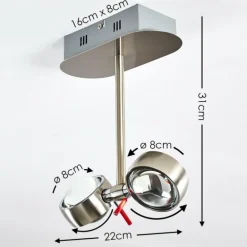 Plafonnier Florenz LED Nickel mat, 2 lumières