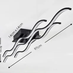 Plafonnier Flow LED Noir, 2 lumières