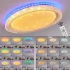 Plafonnier Fondaco LED Blanc, 1 lumière, Télécommandes, Changeur de couleurs