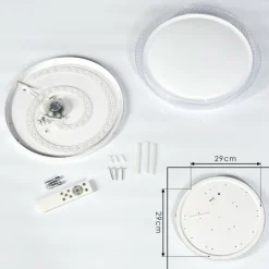 Plafonnier Fondaco LED Blanc, 1 lumière, Télécommandes, Changeur de couleurs