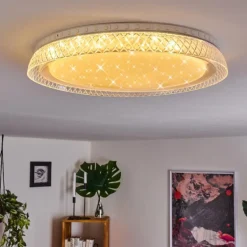 Plafonnier Fondaco LED Blanc, 1 lumière, Télécommandes, Changeur de couleurs