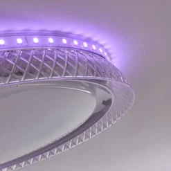 Plafonnier Fondaco LED Blanc, 1 lumière, Télécommandes, Changeur de couleurs