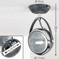 Plafonnier Foverup Chrome, Gris, 1 lumière