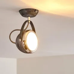 Plafonnier Foverup Chrome, Gris, 1 lumière