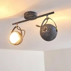 Plafonnier Foverup Chrome, Gris, 2 lumières